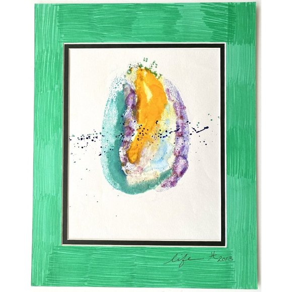 Original Art ‘Life’ Encaustic Wax Painting Matted 14”x11" Frame Ready - Picture 2 of 4